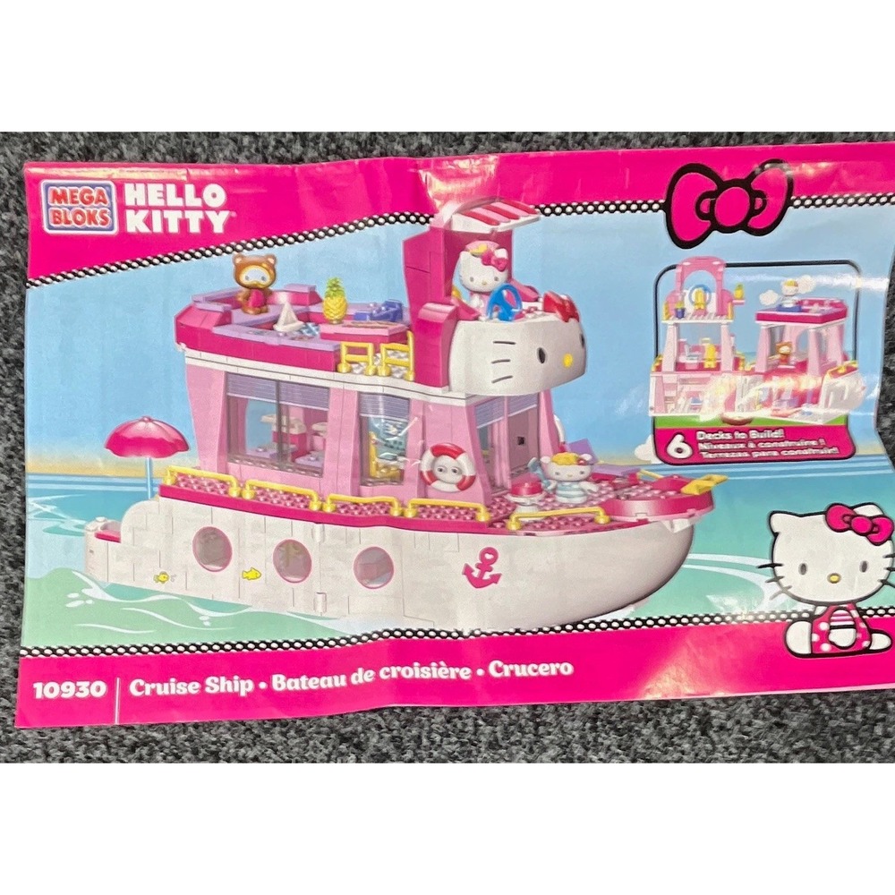 Mega Bloks Hello Kitty Cruise Ship Playset Set 10930 w/ Manual & Box